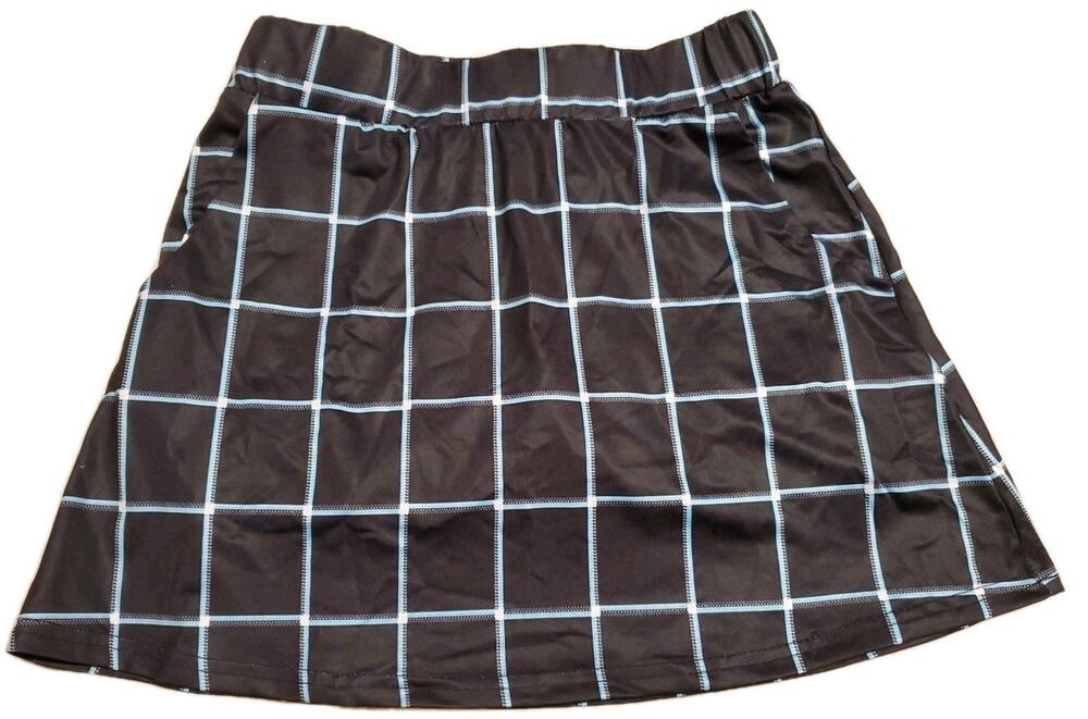 Black Blue Golf Tennis Skort Women’s Athletic Skirt Side Pocket Size Small